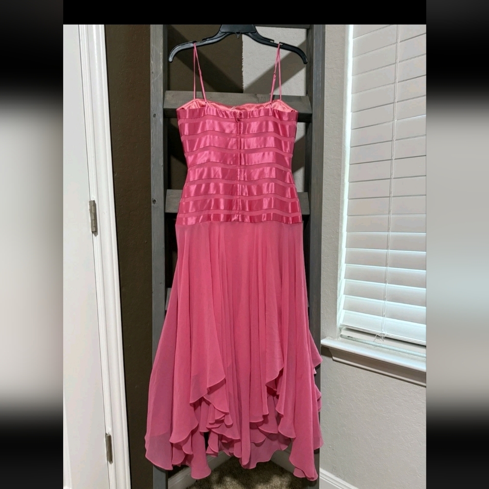 BCBGMaxAzria Pink Silk Drop Waist Dress - Picture 4 of 11